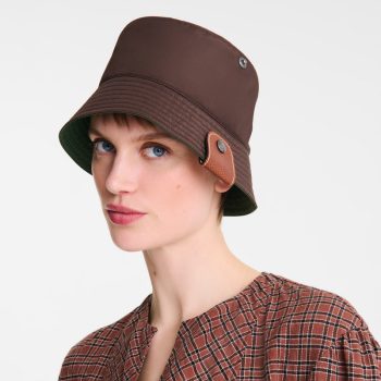Reversible bucket hat                                                                                                    Mocha/Green English - Technical taffeta