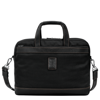 Boxford L Briefcase                                                                                                    Black - Recycled canvas
