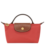 Le Pliage Original Pouch with handle                                                                                                    Tomato - Recycled canvas