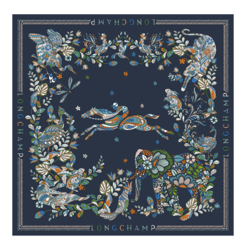 For't Longchamp Silk scarf 90                                                                                                    Navy - Silk