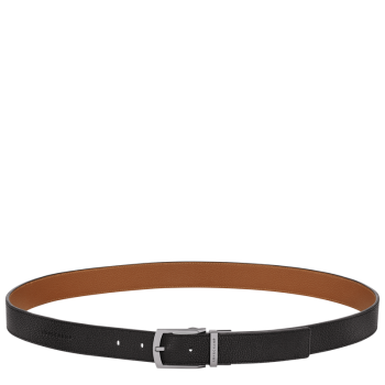 Le Foulonn' Men's belt                                                                                                    Black/Caramel - Leather