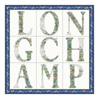 Le Jardin Longchamp Silk scarf 50                                                                                                    Navy - OTHER