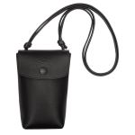 Le Pliage Xtra Phone case with leather lace                                                                                                    Black - Leather