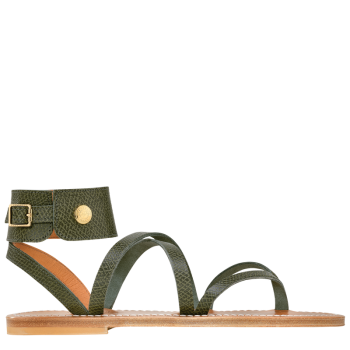 Longchamp x K.Jacques Sandals                                                                                                    Forest - Leather
