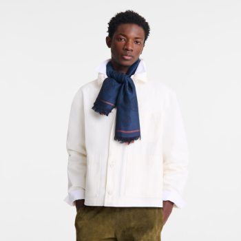 La M'daille Longchamp Shawl                                                                                                    Navy - Cotton blend