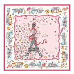 Equestrian Tower Silk scarf 50                                                                                                    Marshmallow - Silk