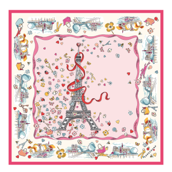 Equestrian Tower Silk scarf 50                                                                                                    Marshmallow - Silk