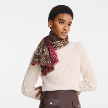 French Bandana Stole                                                                                                    Pomegranate/Chocolate - OTHER