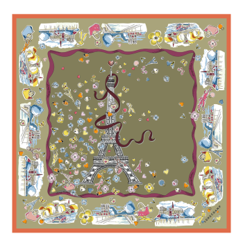 Equestrian Tower Silk scarf 50                                                                                                    Artichoke - Silk