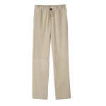 Leather straight pants                                                                                                    Linen - Leather