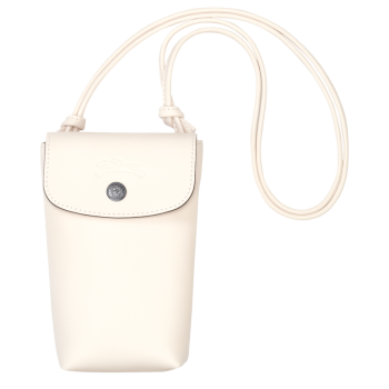 Le Pliage Xtra Phone case with leather lace                                                                                                    Ecru - Leather