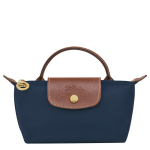 Le Pliage Original Pouch with handle                                                                                                    Navy - Recycled canvas