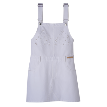 Dress                                                                                                    White - Embroidered gabardine