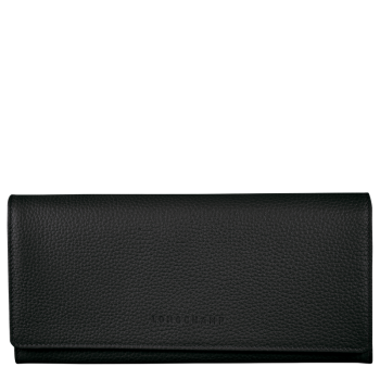 Le Foulonn' Continental wallet                                                                                                    Black - Leather