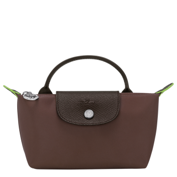 Le Pliage Green Pouch with handle                                                                                                    Mocha - Recycled canvas