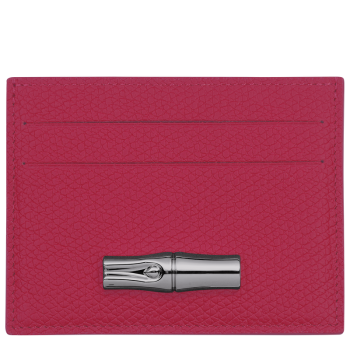 Le Roseau Card holder                                                                                                    Beetroot - Leather