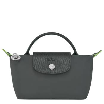 Le Pliage Green Pouch with handle                                                                                                    Graphite - Recycled canvas