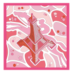 Equestrian Tower Silk scarf 70                                                                                                    Pink - Silk
