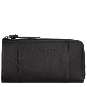 Longchamp 3D Zip around wallet                                                                                                    Black - Leather