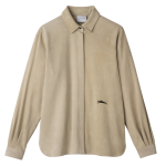 Straight leather shirt                                                                                                    Linen - Leather