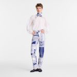 Trousers                                                                                                    Navy - Printed cotton
