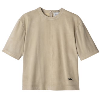 Short leather top                                                                                                    Linen - Leather