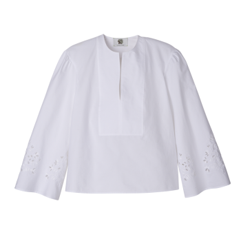 Blouse                                                                                                    White - Poplin embroidered