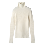 High collar fitted jumper                                                                                                    Ecru - Knit