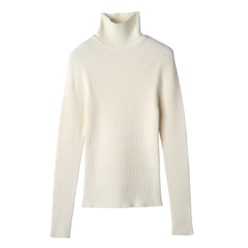 High collar fitted jumper                                                                                                    Ecru - Knit