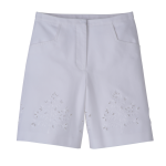 Bermuda shorts                                                                                                    White - Embroidered gabardine