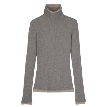 Thin turtleneck sweater                                                                                                    Grey - Jersey