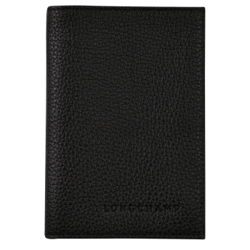 Le Foulonn' Passport cover                                                                                                    Black - Leather