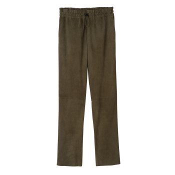 Leather straight pants                                                                                                    Khaki - Leather