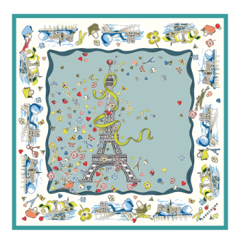 Equestrian Tower Silk scarf 50                                                                                                    Vervain - Silk