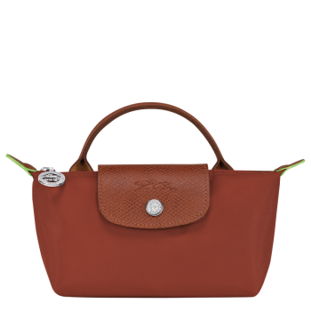 Le Pliage Green Pouch with handle                                                                                                    Chestnut - Recycled canvas