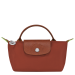 Le Pliage Green Pouch with handle                                                                                                    Chestnut - Recycled canvas