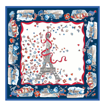 Equestrian Tower Silk scarf 50                                                                                                    Ecru - Silk